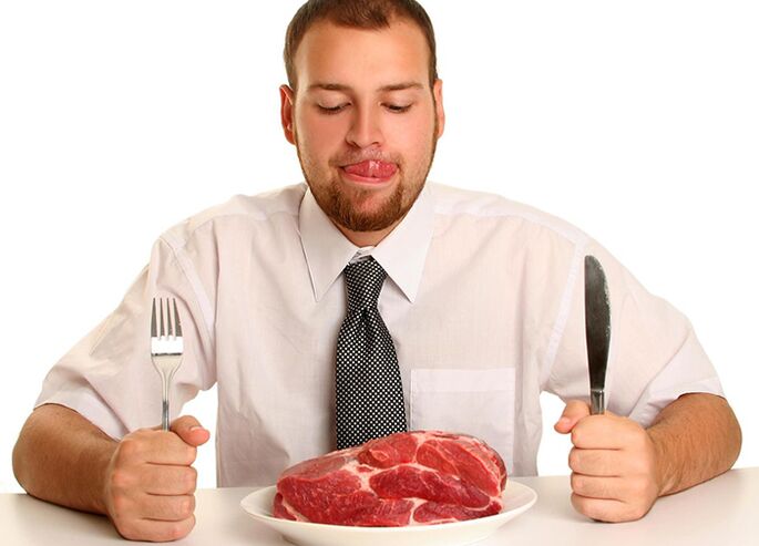 La viande rouge dans l'alimentation d'un homme